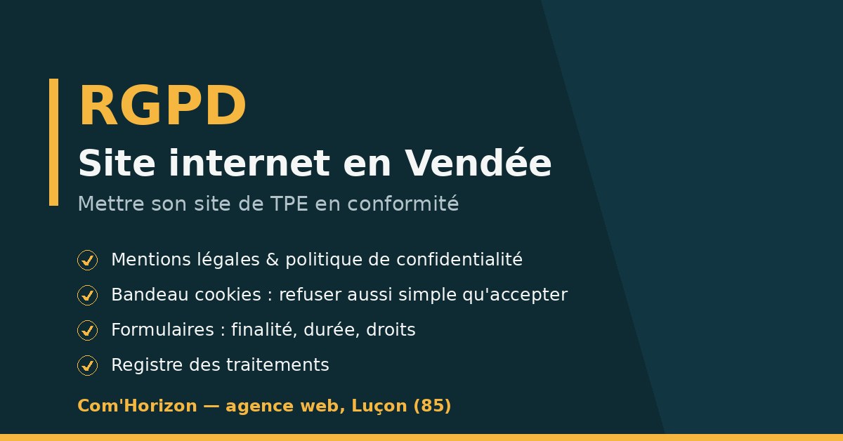 RGPD site internet Vendée conformité TPE