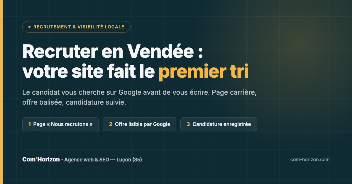 Recrutement artisan Vendée : page carrière, offre d'emploi balisée pour Google et candidatures suivies
