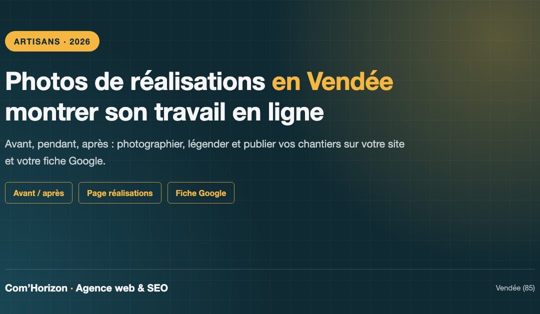 Photos de Réalisations Artisan Vendée : Montrer son Travail en Ligne en 2026