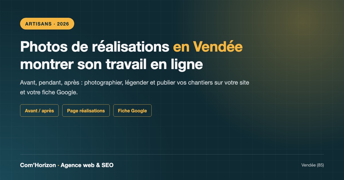 Photos de réalisations artisan Vendée : avant, pendant et après un chantier, publiées sur le site et la fiche Google